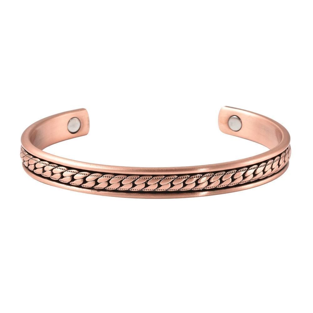 Curb Chain Pattern Adjustable Cuff Bracelet 6.50 in